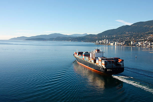 Cargo ship on the sea